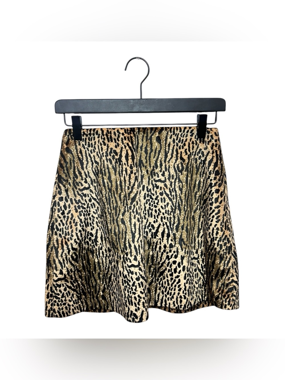 Vintage Animal Print Fur Mini Skirt